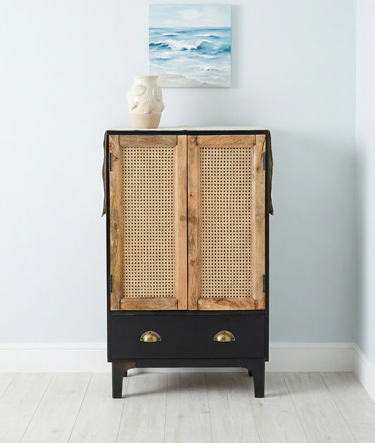 Aura Rattan Two Door Cabinet with drawer
