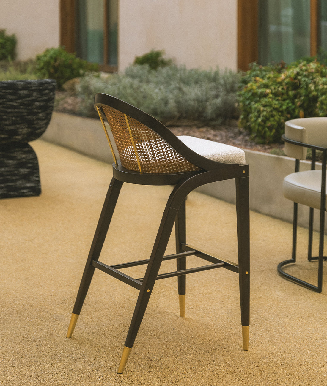 Stools Set Cane Seat Bar Stools Birbal Bar Chair