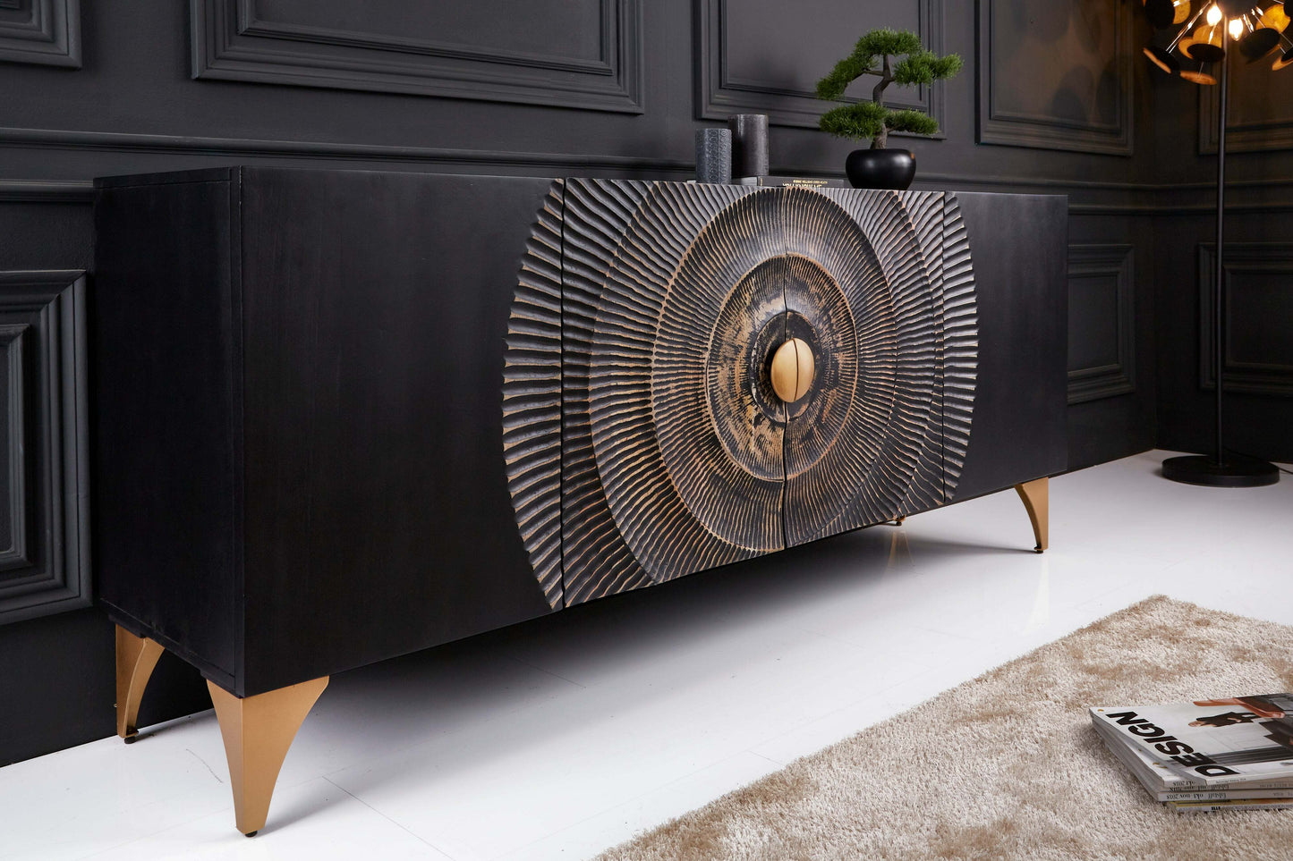Golden Sunburst Sideboard - Lakkadhaara