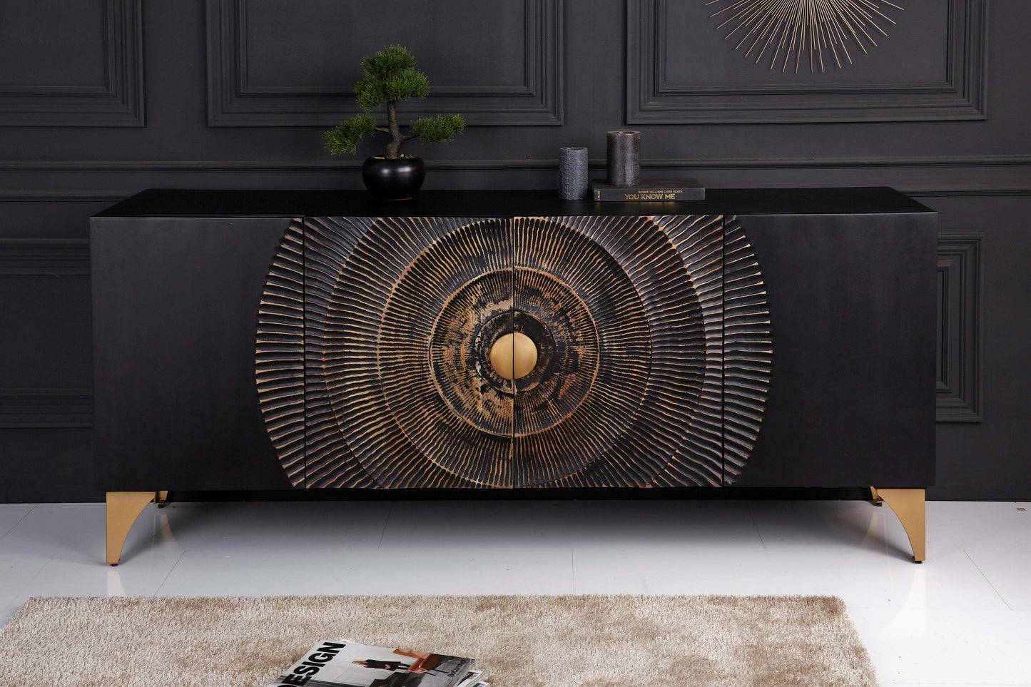 Golden Sunburst Sideboard - Lakkadhaara