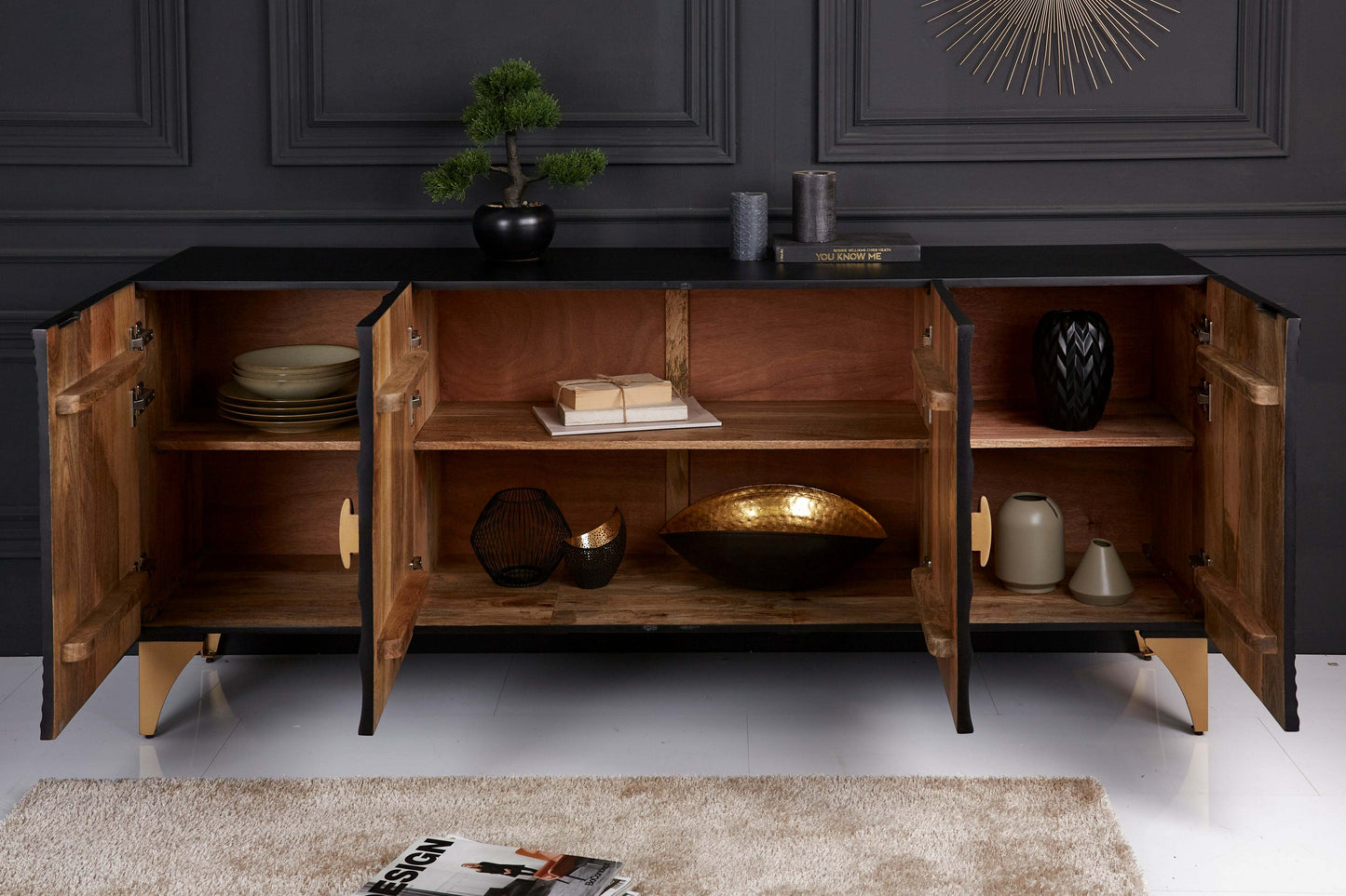Golden Sunburst Sideboard - Lakkadhaara