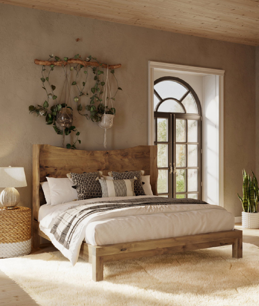 Mars Solid Wood Bed - Lakkadhaara