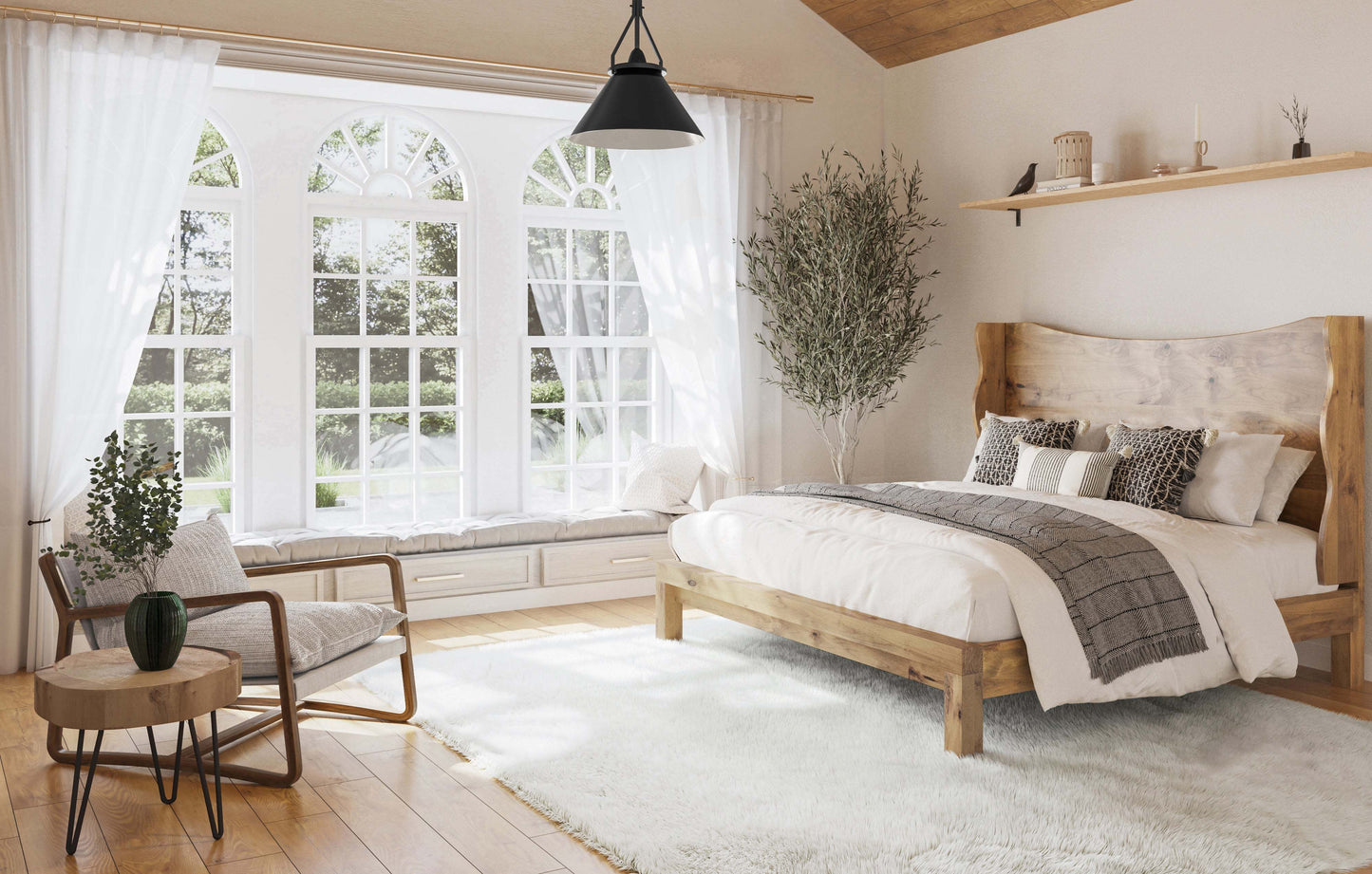 Mars Solid Wood Bed - Lakkadhaara
