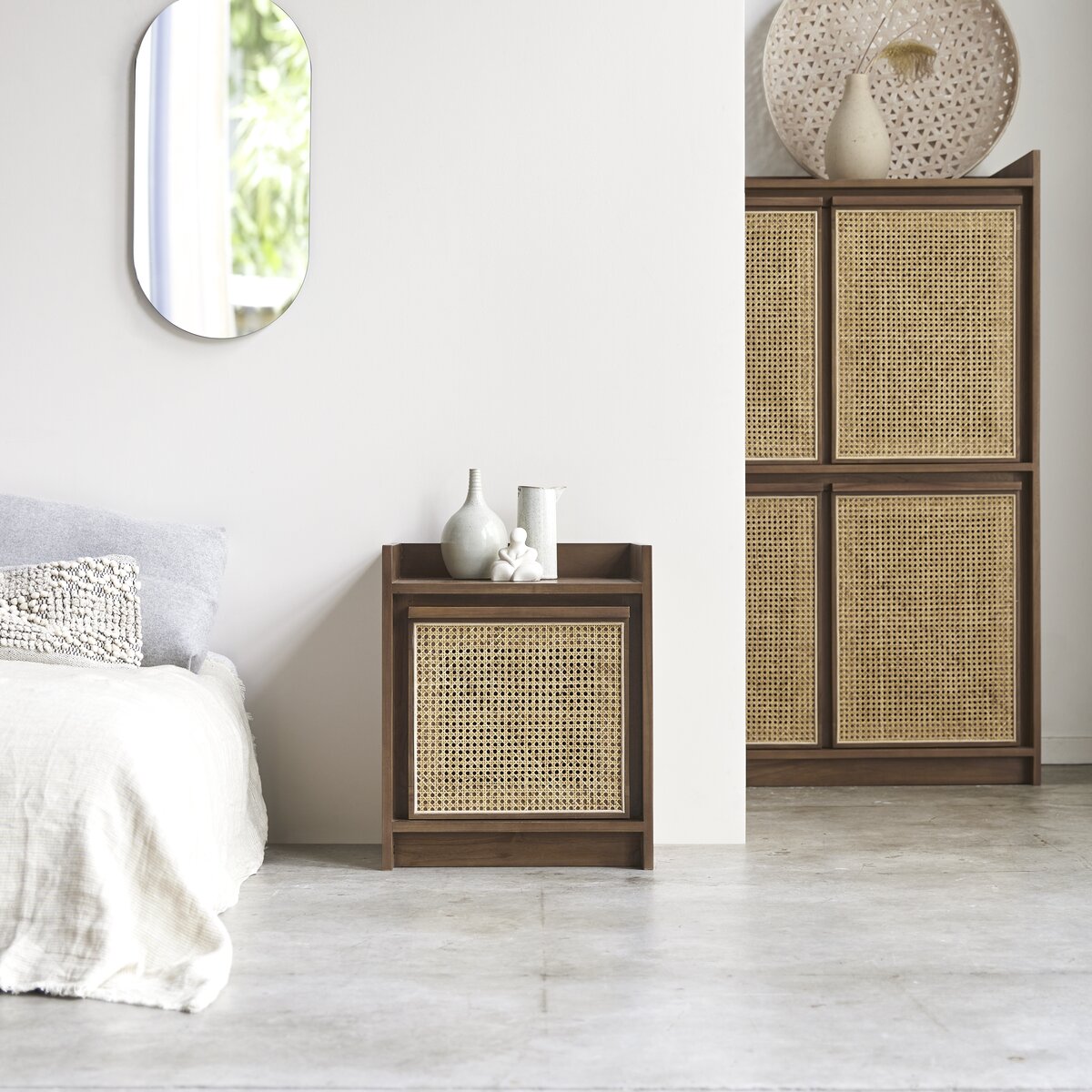 Yoko Rattan Bedside - Lakkadhaara
