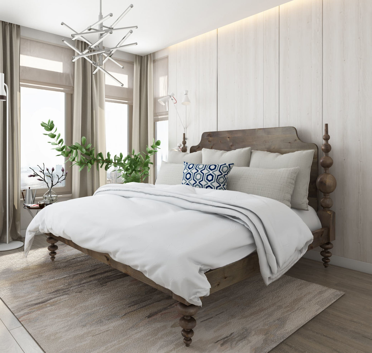 Opal Solid Wood Bed