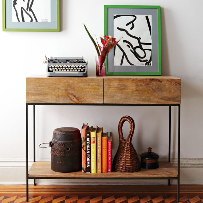 Sheesham Wood Console Table With Iron Frame - Lakkadhaara