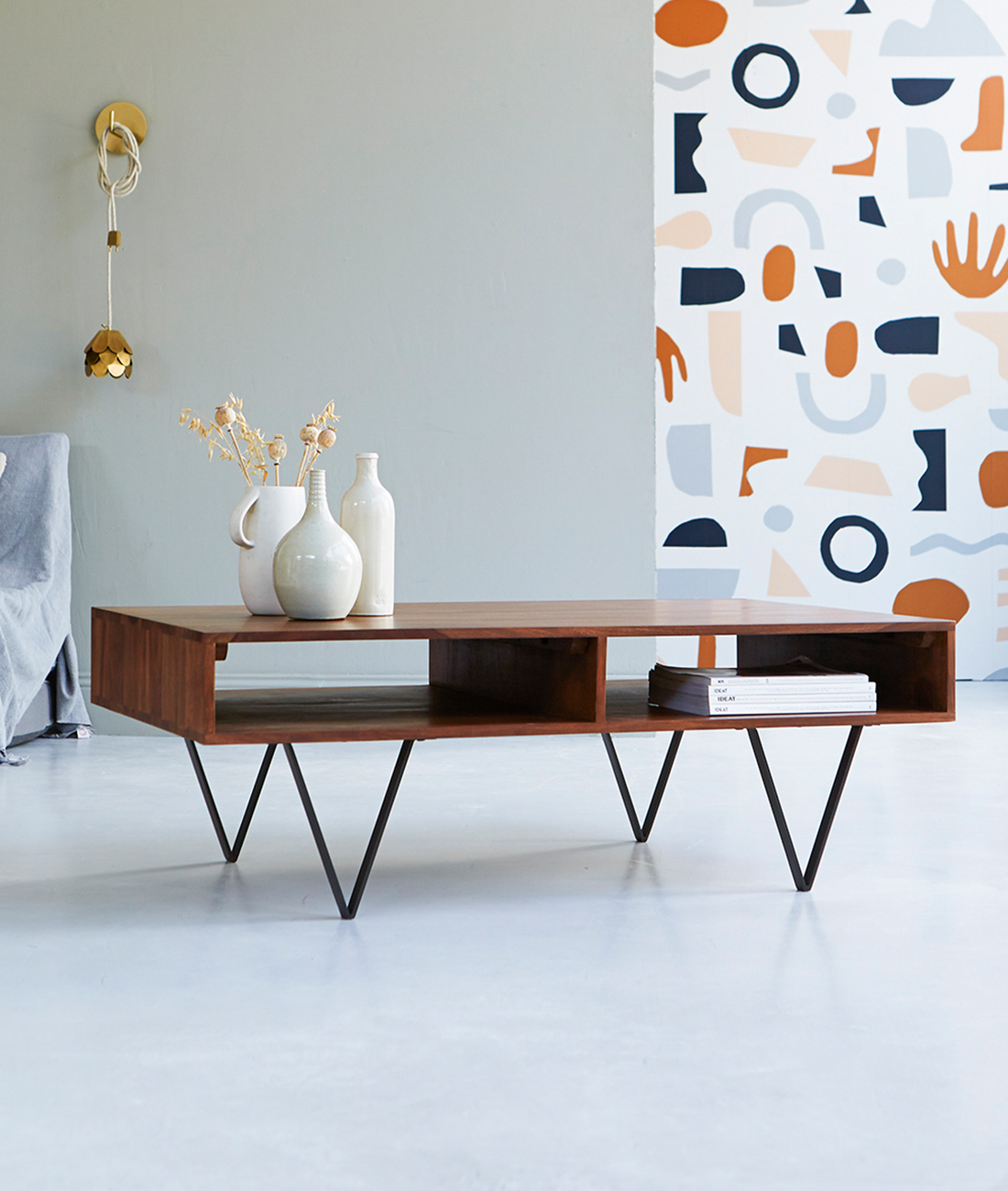 Vayu Coffee Table With Iron Legs