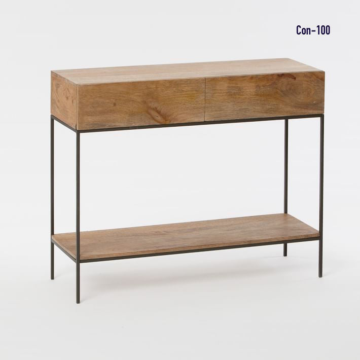 Sheesham Wood Console Table With Iron Frame - Lakkadhaara