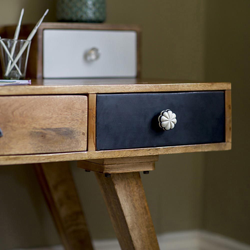 Albany Solid Wood Study Table With Five Drawers