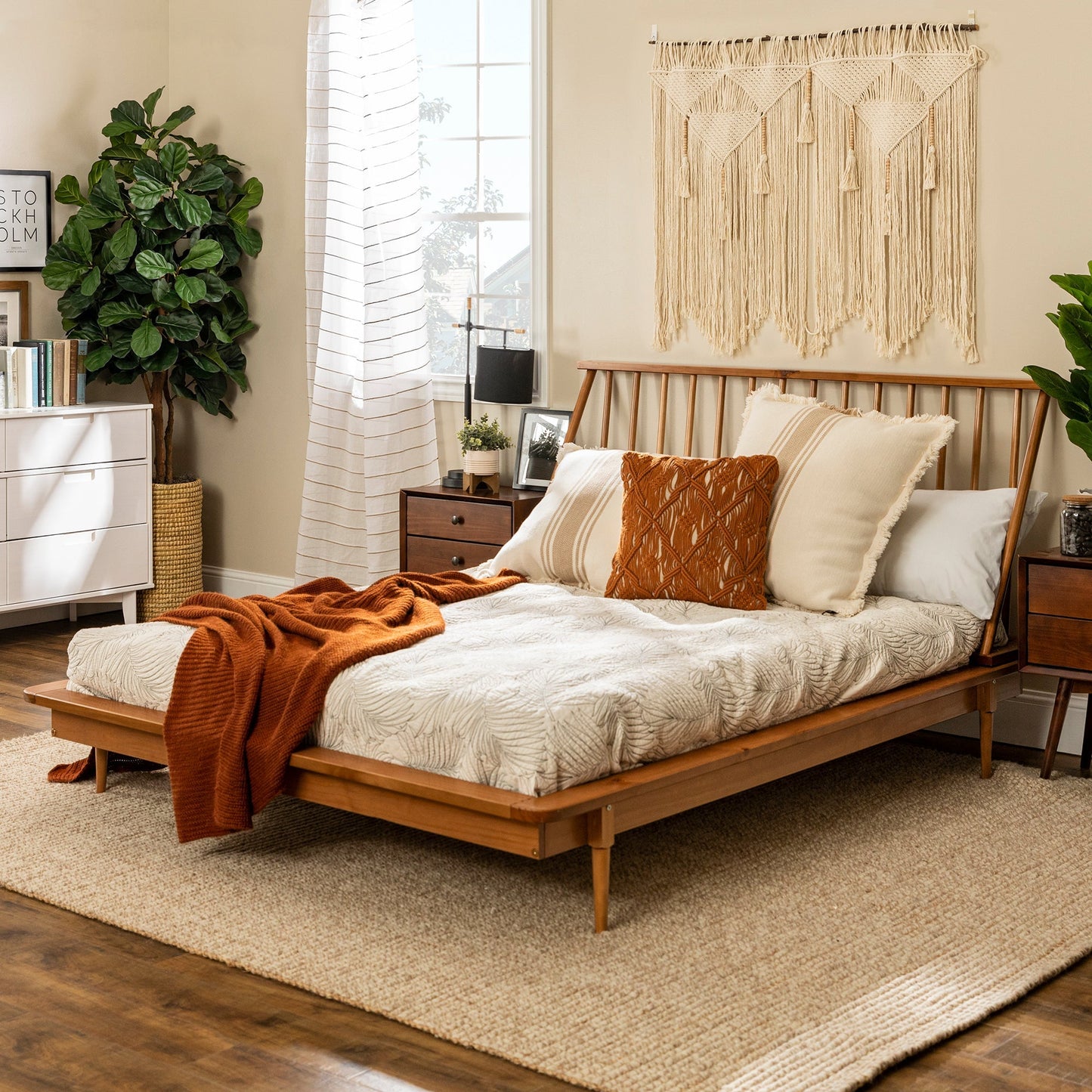 Ameya Solid Wood Queen Bed