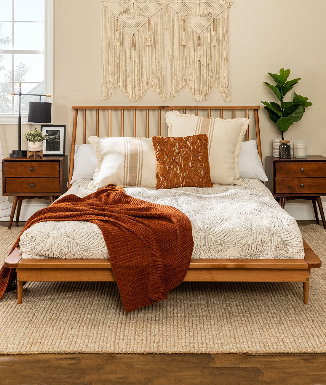 Ameya Solid Wood Queen Bed