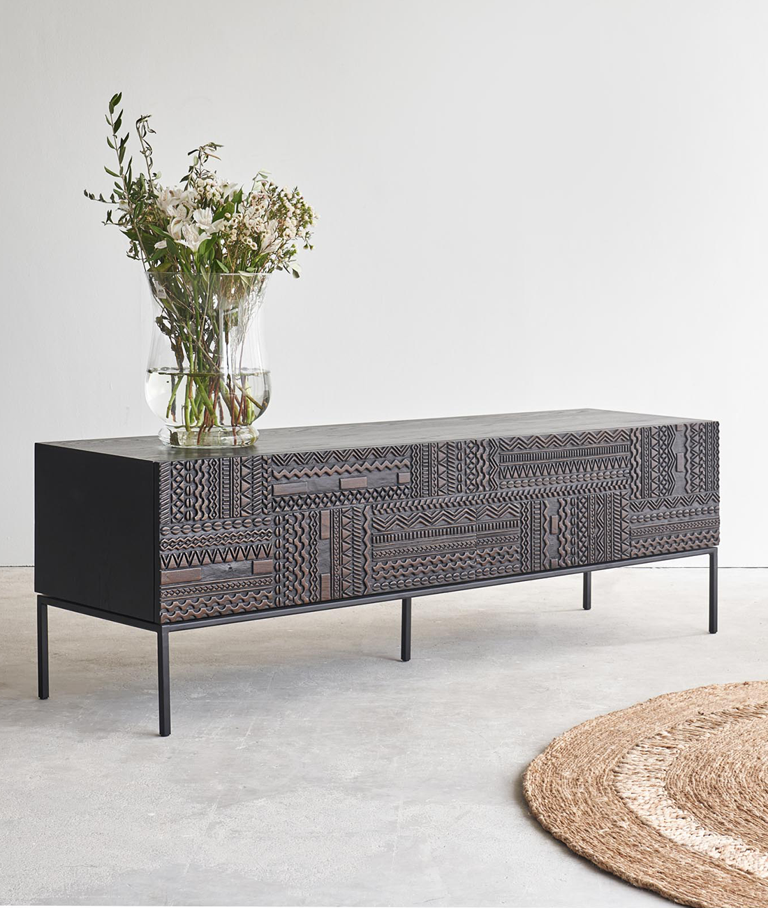 Ancestors Carved TV Unit - Lakkadhaara