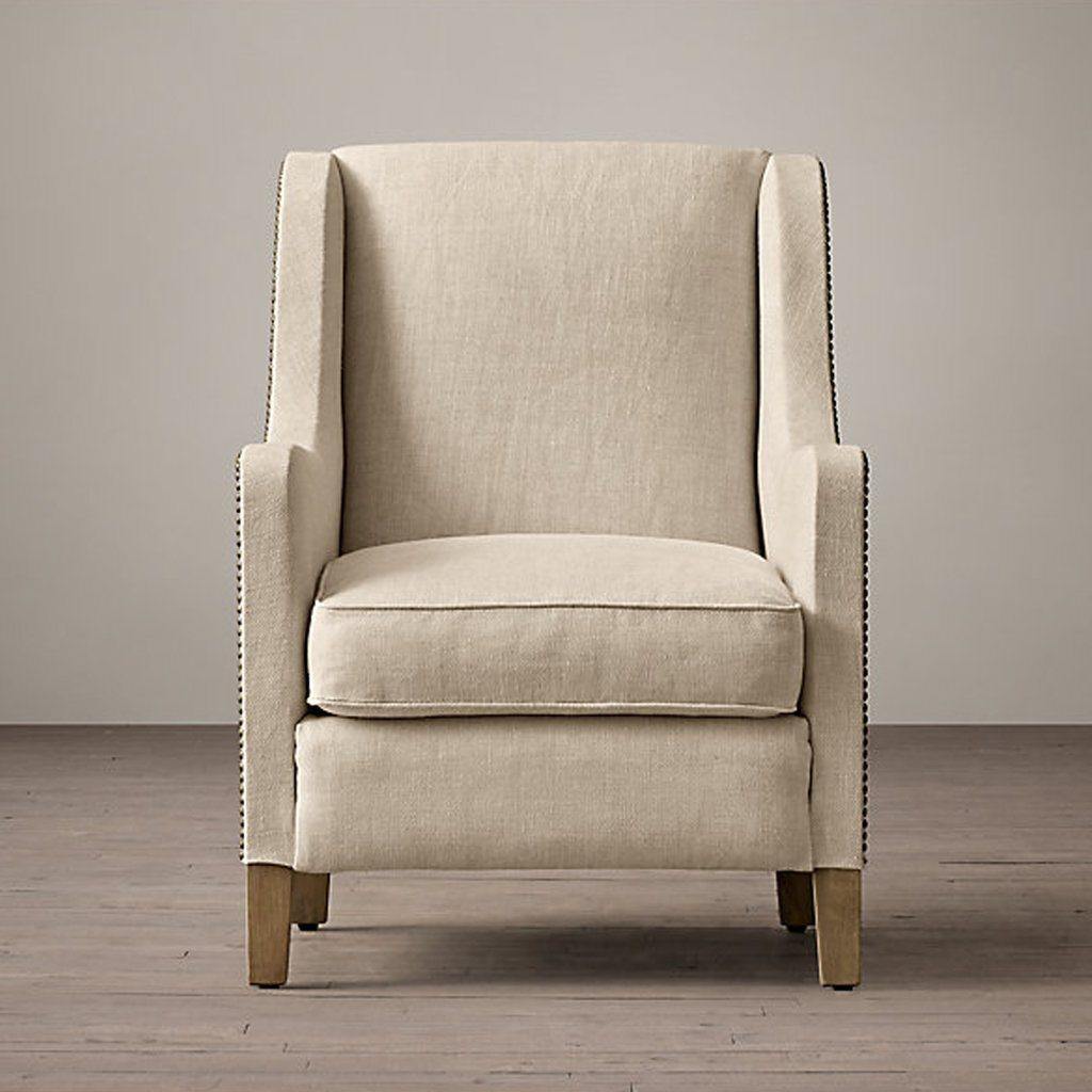 Ararat Wing Chair In Beige Colour - Lakkadhaara