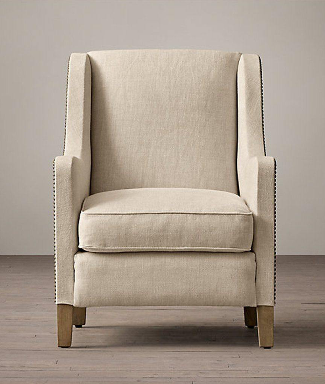 Ararat Wing Chair In Beige Colour - Lakkadhaara