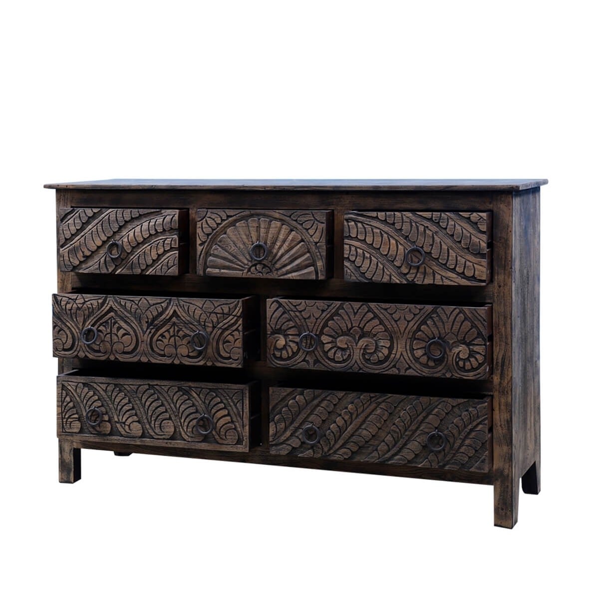 Augusta Hand Carved Chest Of Seven Drawers - Lakkadhaara