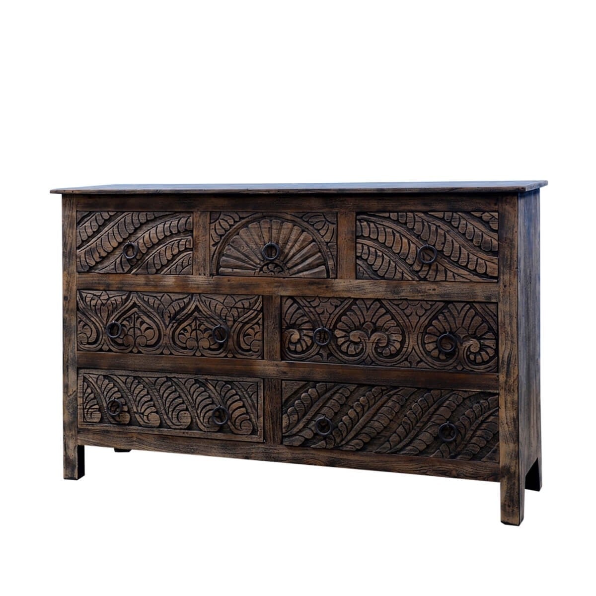 Augusta Hand Carved Chest Of Seven Drawers - Lakkadhaara