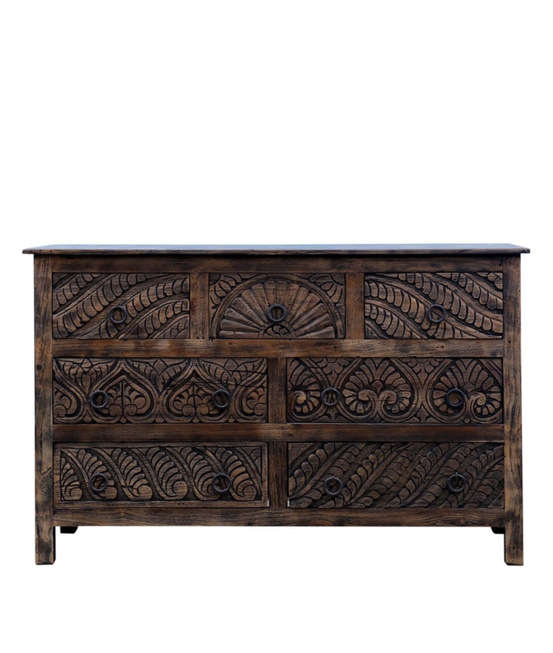 Augusta Hand Carved Chest Of Seven Drawers - Lakkadhaara