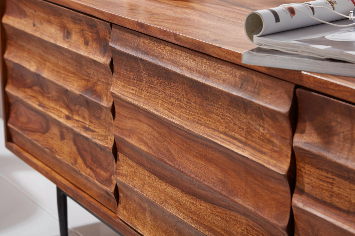 Caen Solid Wood Tv Cabinet Iron Base - Lakkadhaara