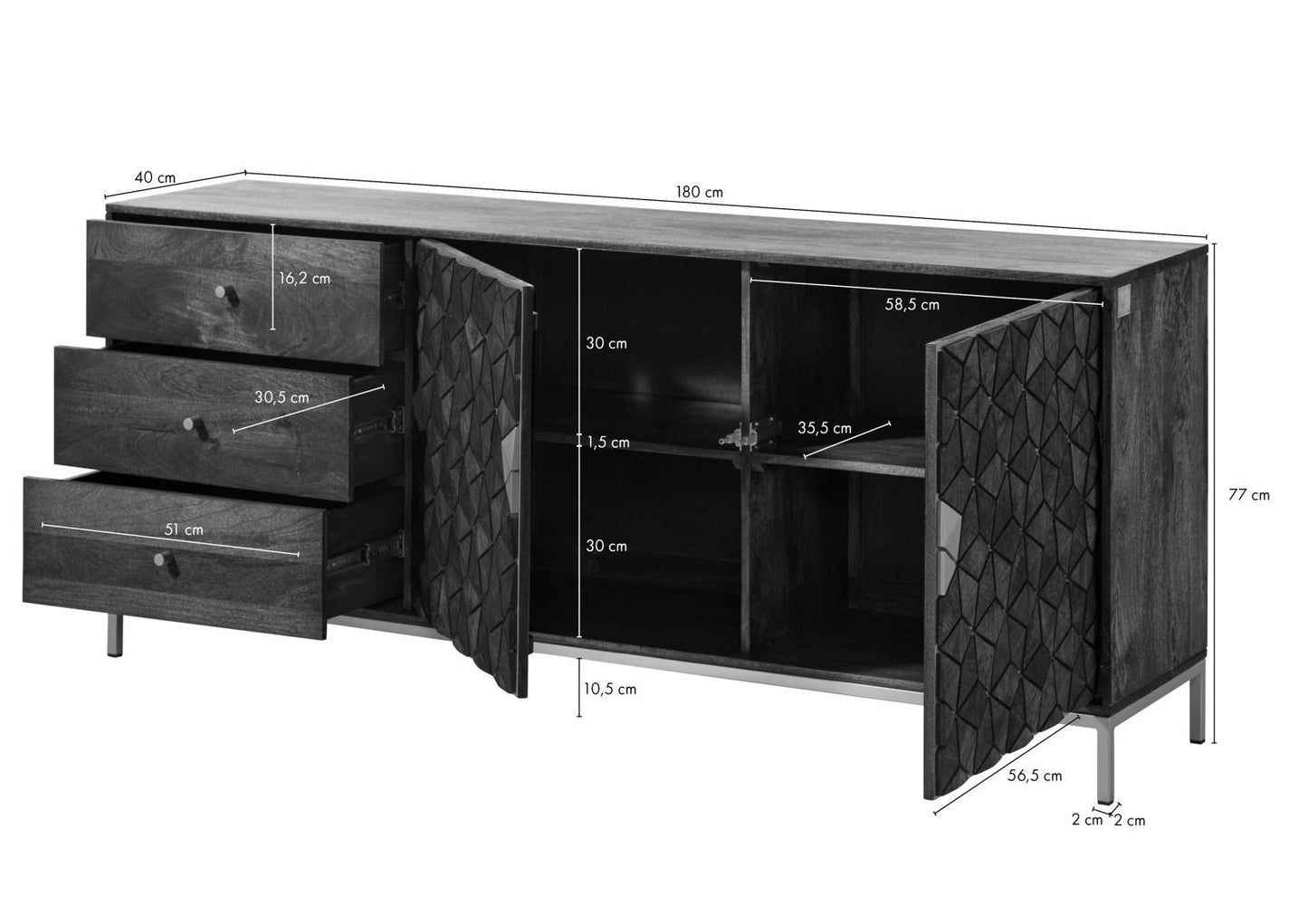 Diamond Sideboard - Lakkadhaara