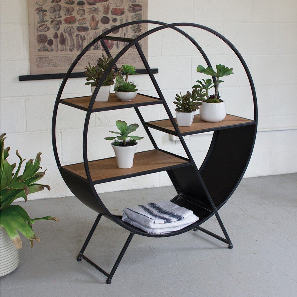 Display Rack In Iron And Solid Wood - Lakkadhaara