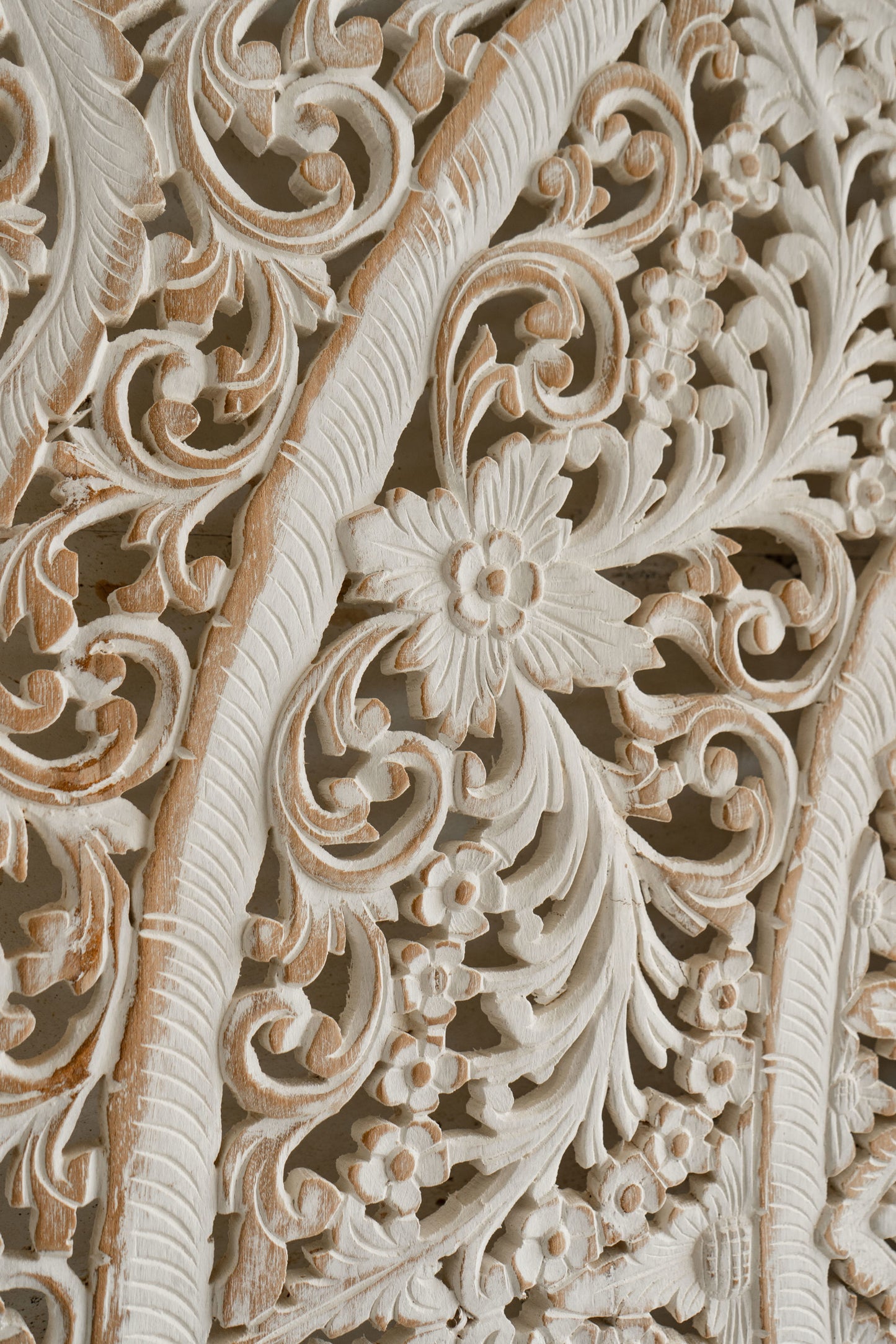 Distressed White Headboard - Lakkadhaara