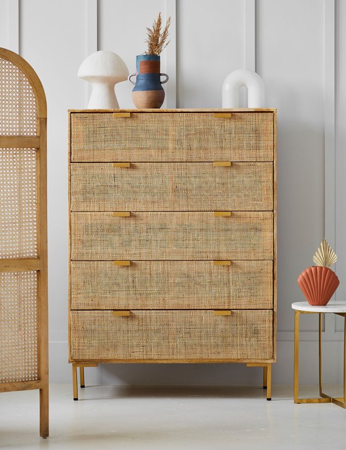 Divi Rattan Webbed Chest Of Drawers - Lakkadhaara