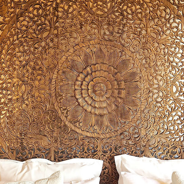 Emily Carved Wall Headboard - Lakkadhaara