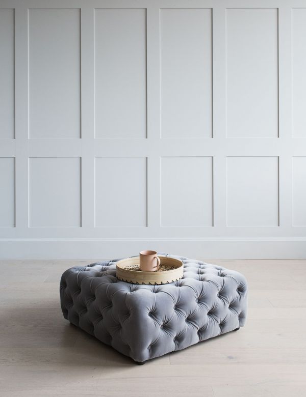 Essex Buttoned Pouffe cum Center Table - Lakkadhaara