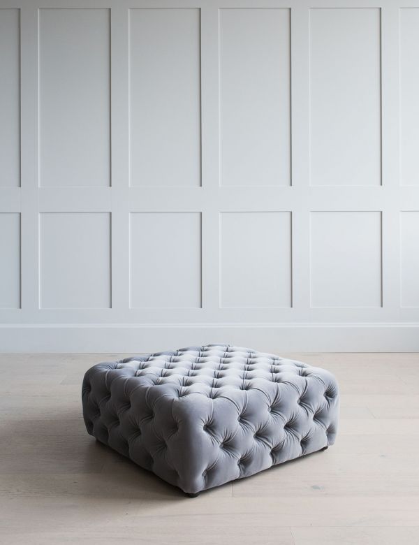 Essex Buttoned Pouffe cum Center Table - Lakkadhaara