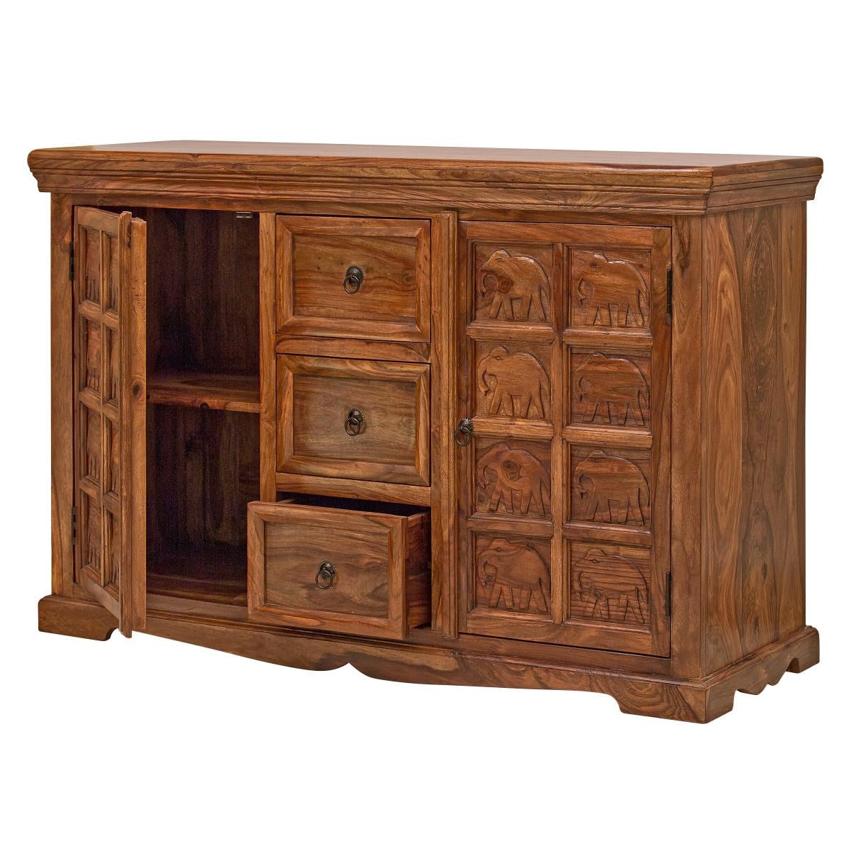 Gajraj Three Drawer Sideboard - Lakkadhaara