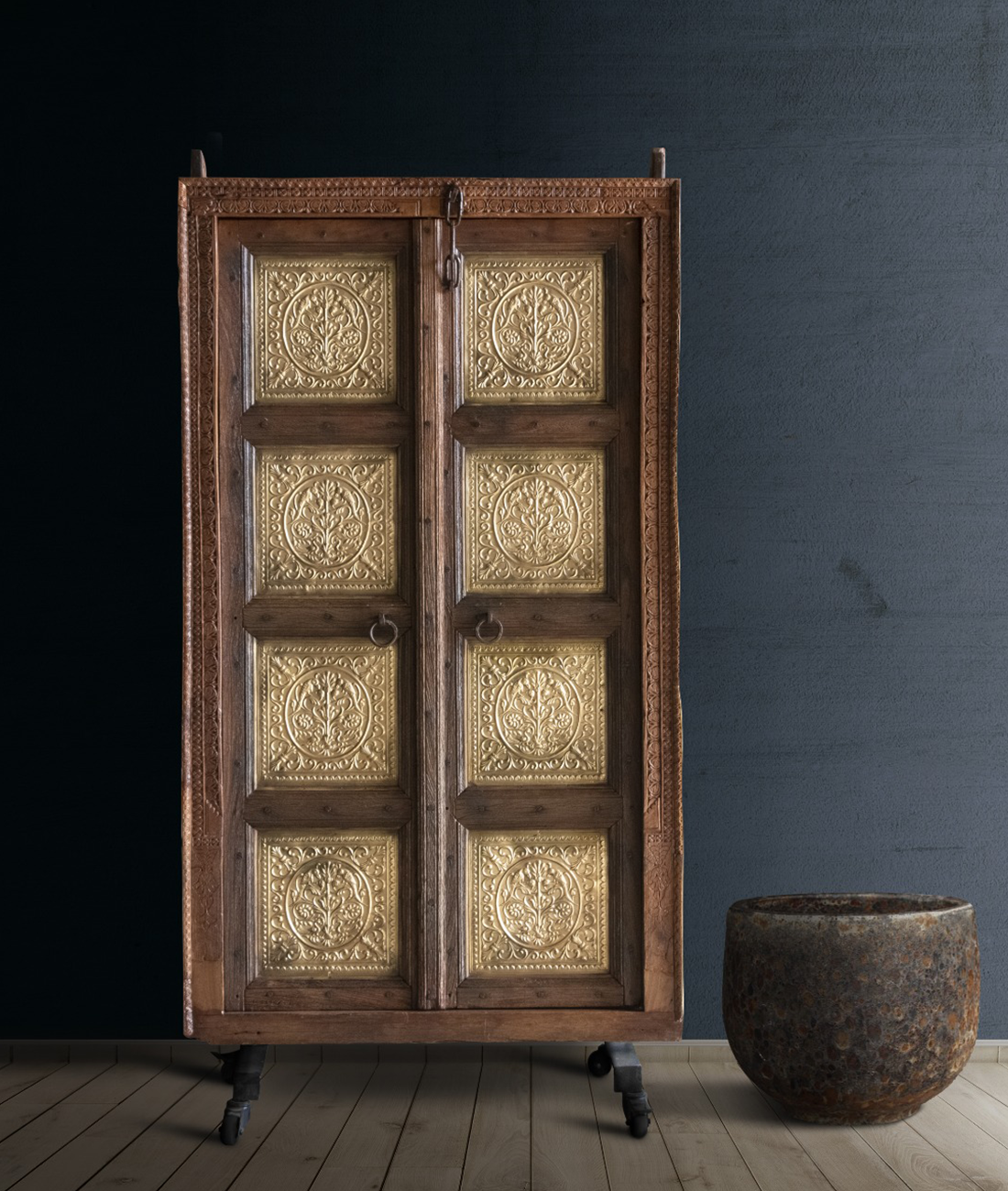 Handcarved Wooden Indian Door