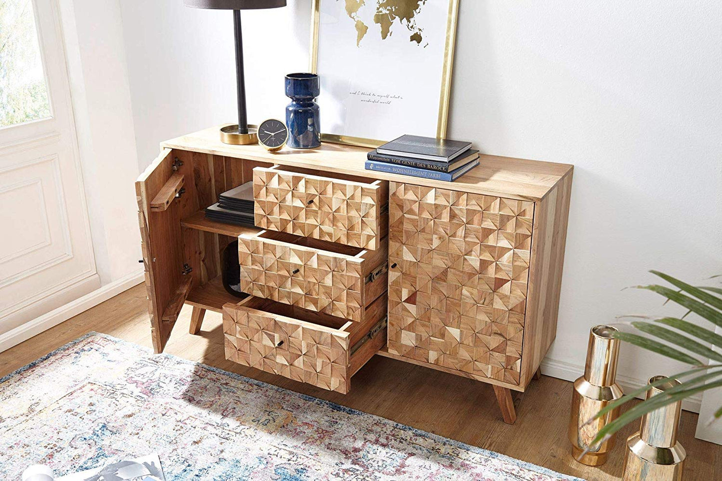 La Mans Solid Wood Sideboard - Lakkadhaara