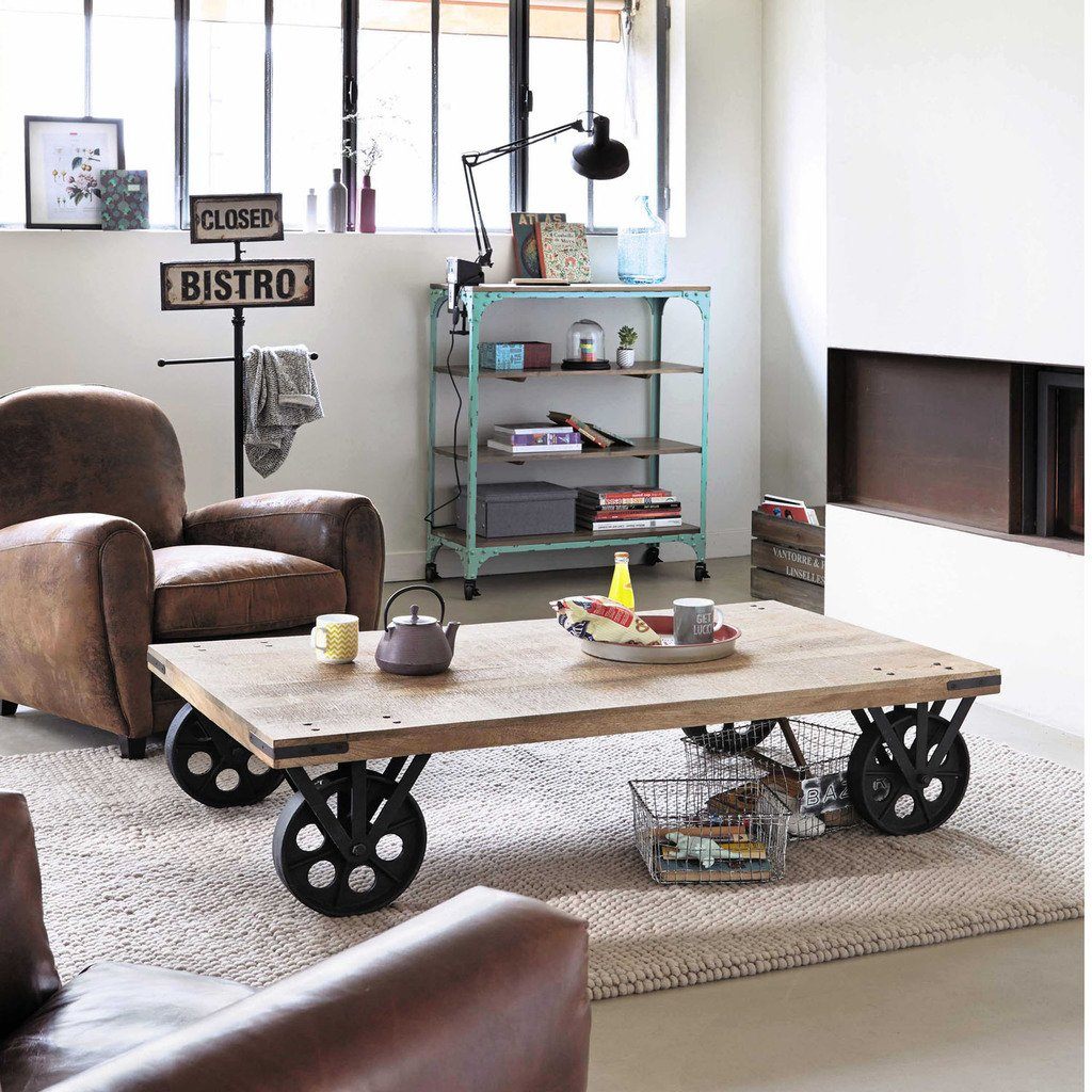 Lycia Coffee Table With Wheels - Lakkadhaara