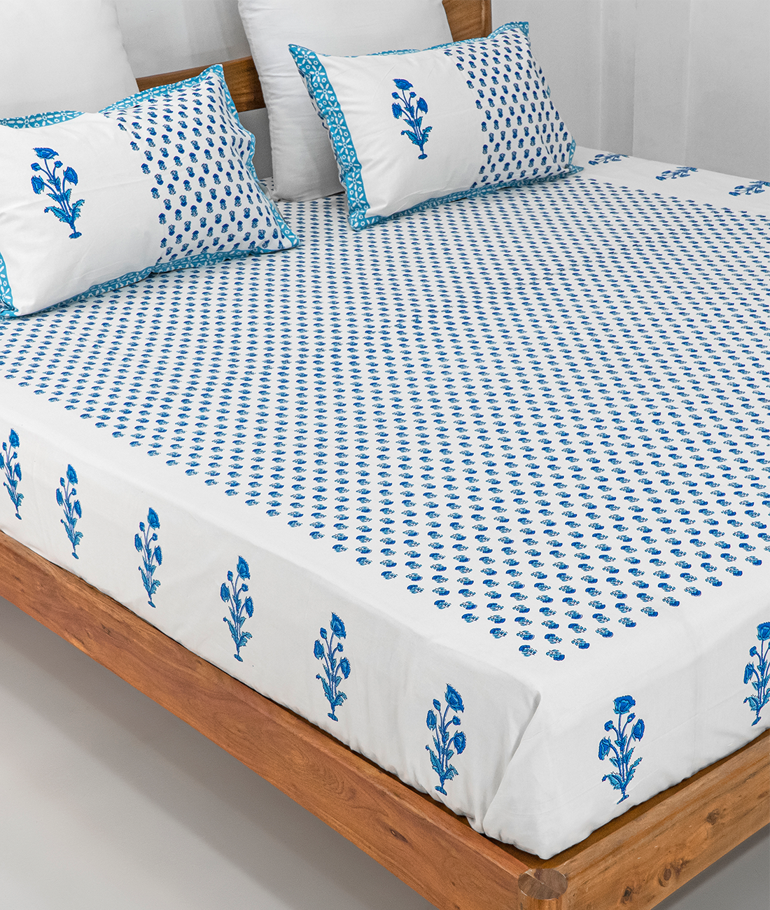 Meera Hand Block Print Double Bedsheet