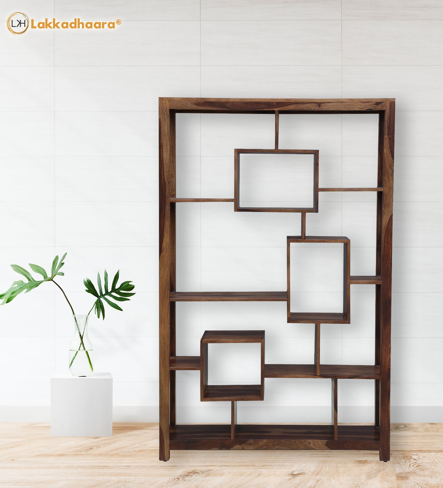 Mid-Century Solid Wood Bookshelf - Lakkadhaara