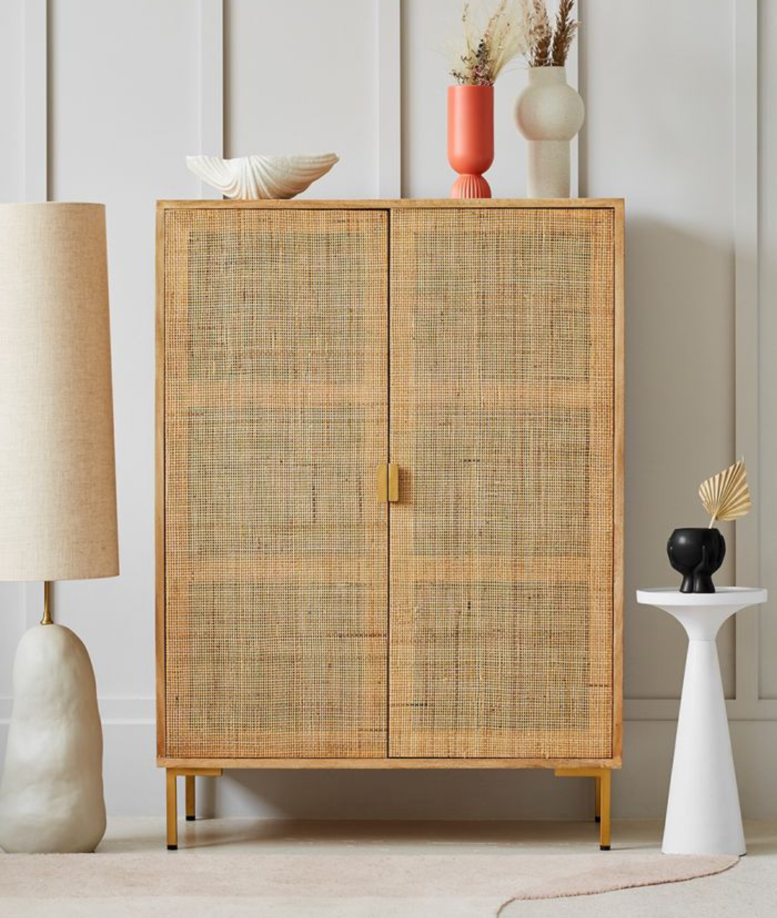 Divi Rattan Webbed Cabinet