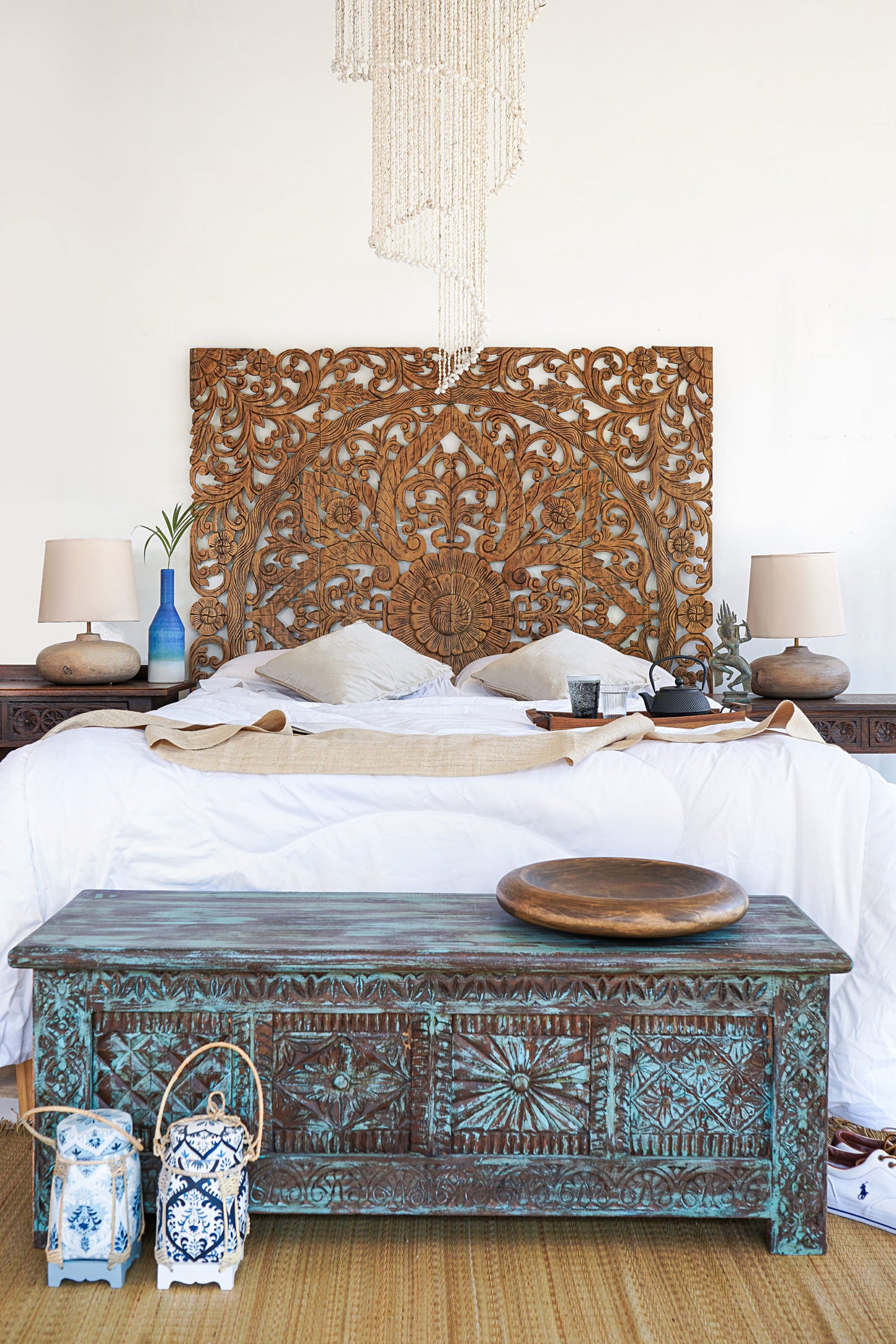 Perry Carved Headboard - Lakkadhaara