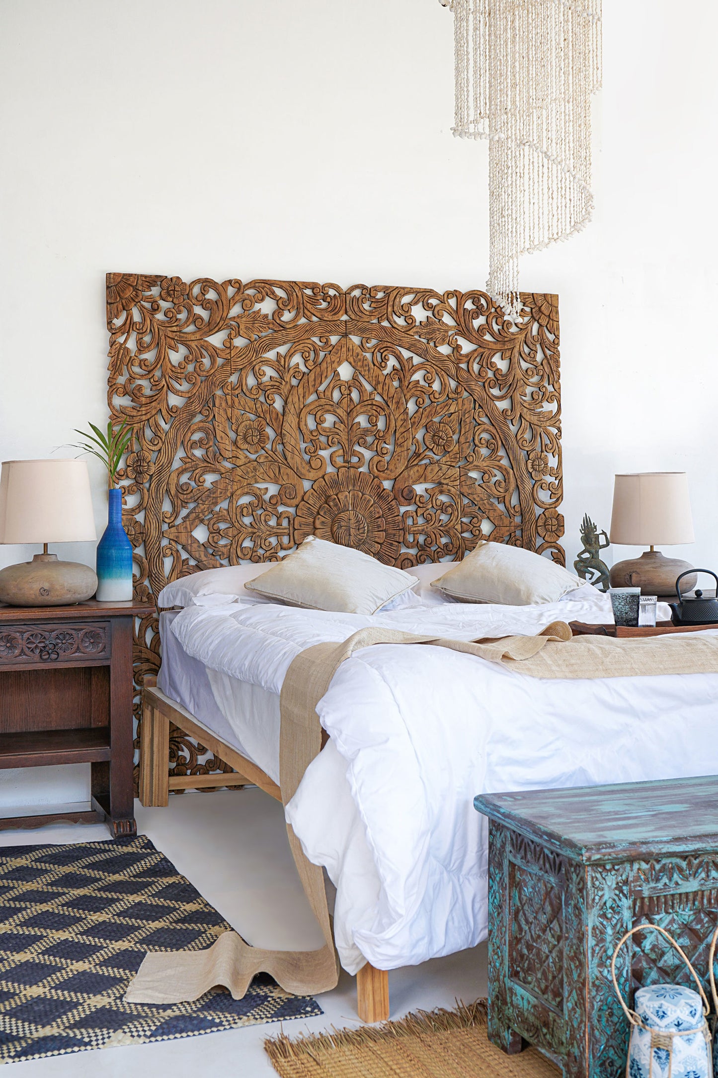 Perry Carved Headboard - Lakkadhaara