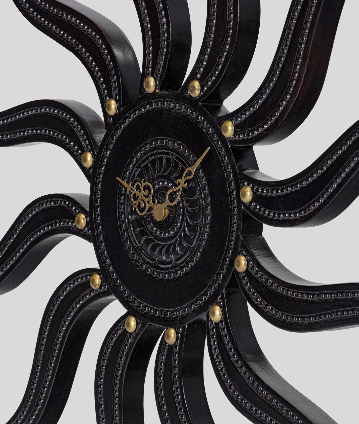 Rajasthani Carved Wall Clock In Teak - Lakkadhaara