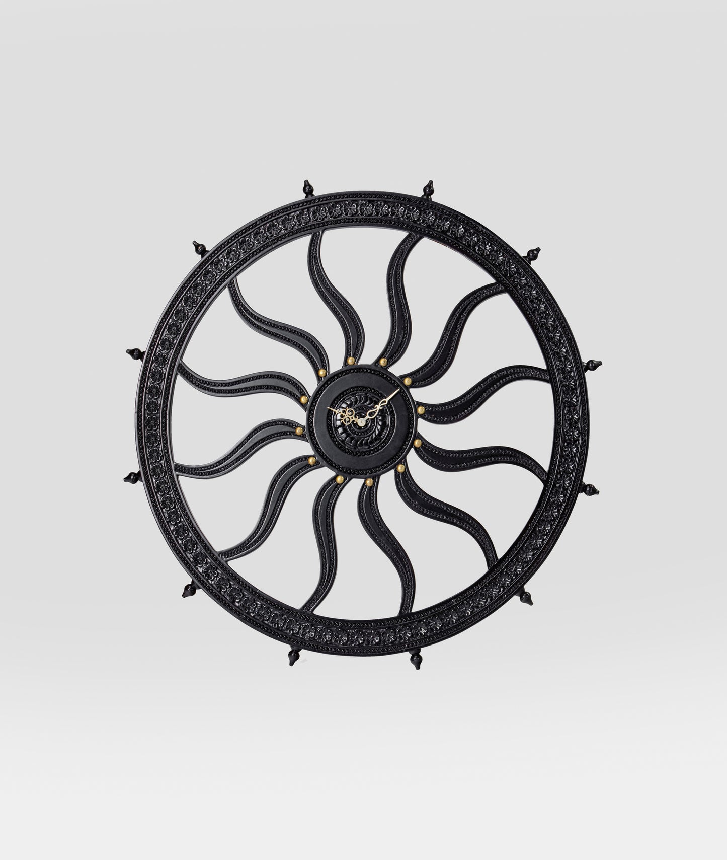 Rajasthani Carved Wall Clock In Teak - Lakkadhaara