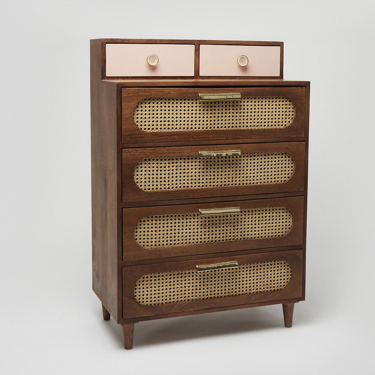 Rattan Solid Wood Tall Chest of Drawer - Lakkadhaara