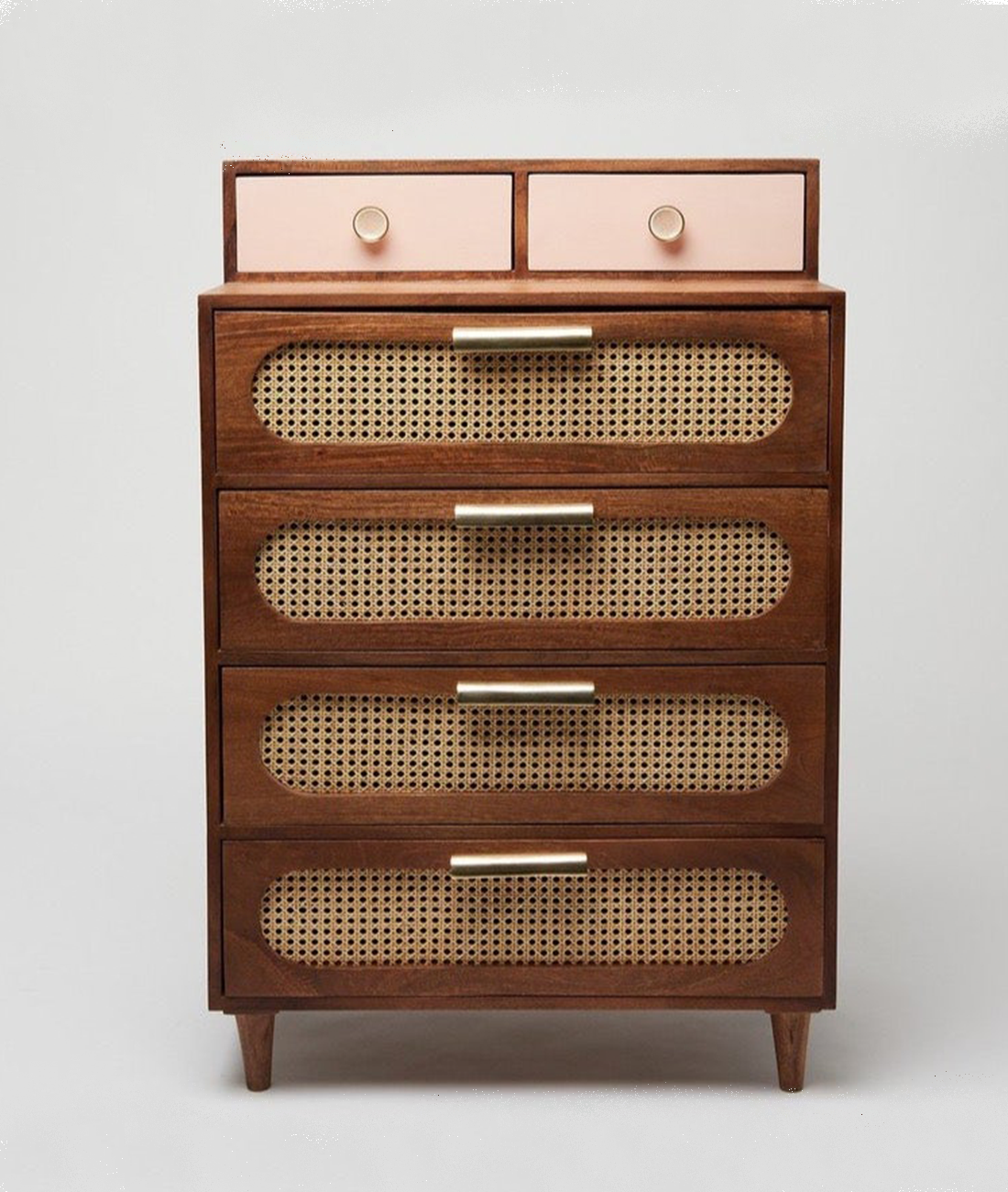 Rattan Solid Wood Tall Chest of Drawer - Lakkadhaara