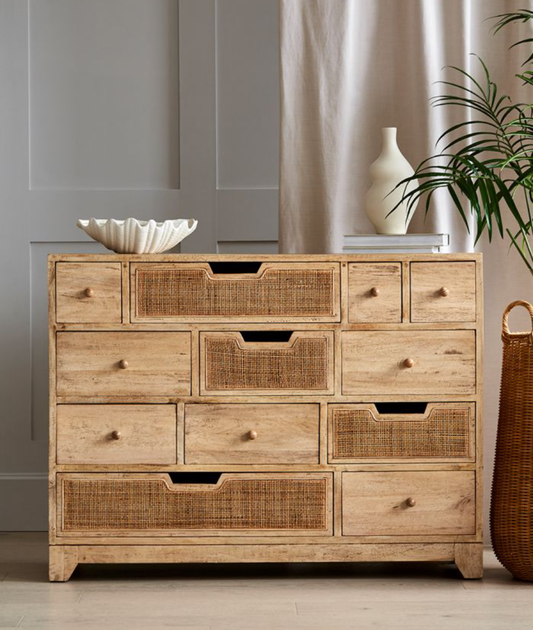Rattan Twelve Chest Of Drawers - Lakkadhaara