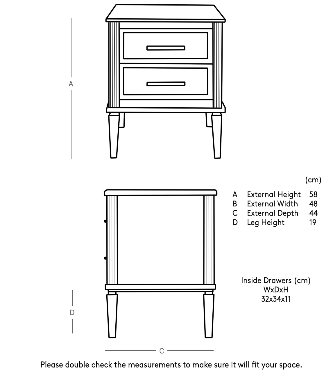 Raven Solid Wood Bed Side