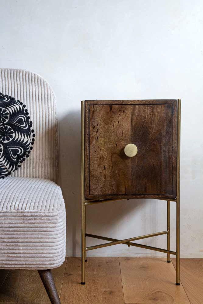 Retro Mango Wood Bedside Table - Lakkadhaara