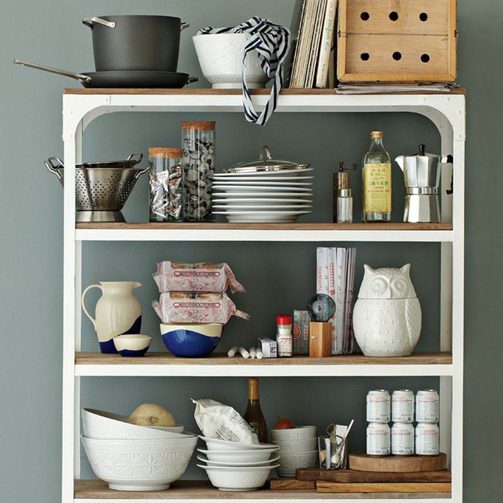 Solid Wood Bookcase With Iron Frame In Stain & White Finish - Lakkadhaara
