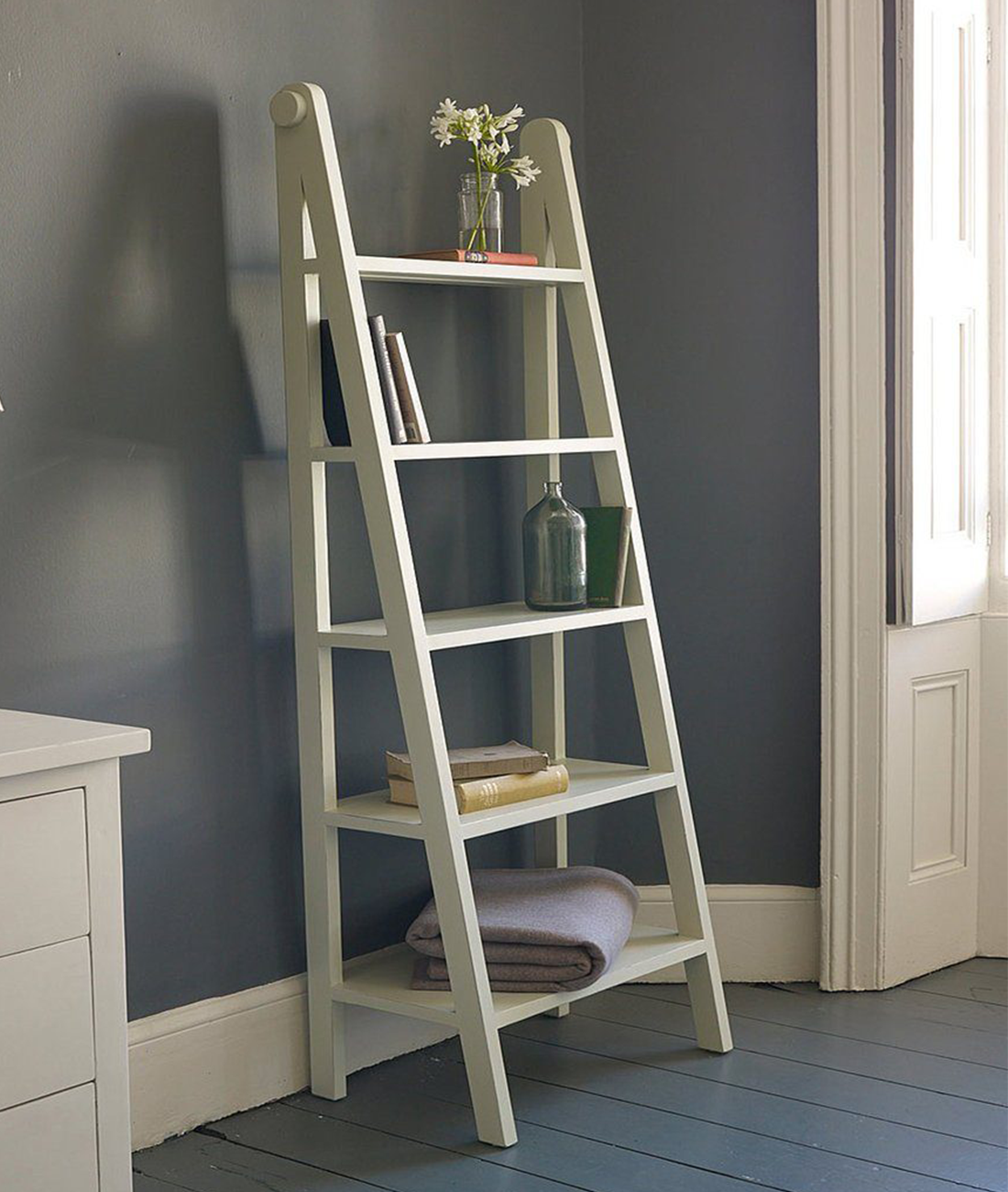 Mango Wood Ladder Design Bookshelves
