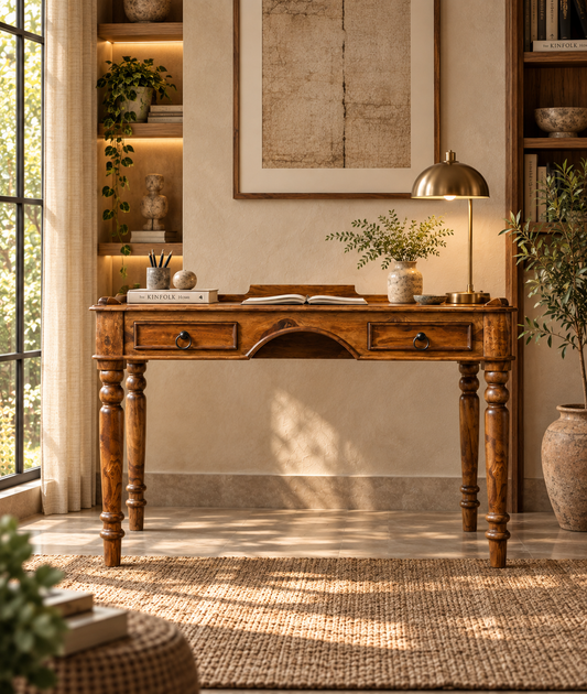 Agatha Solid Wood Study Table Front View