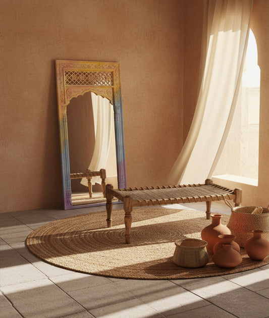 Aksha Carved Mirror Front view
