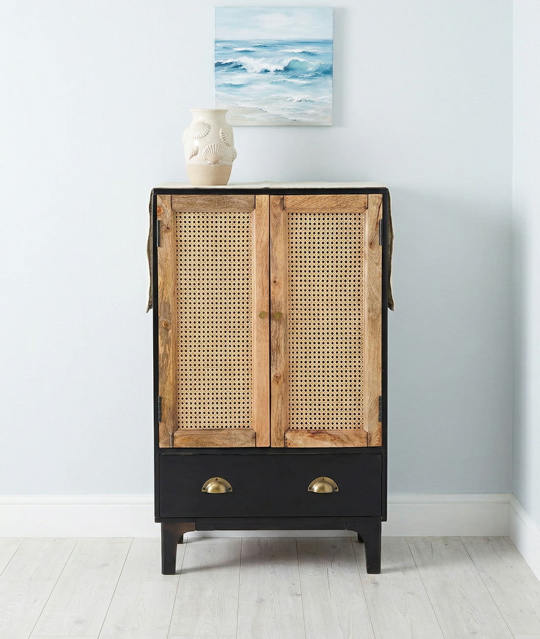 Aura Rattan Two Door Cabinet - Natural Rattan Cabinet India